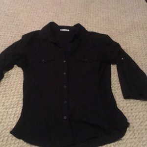 James Perse Classic black button down